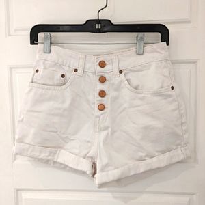 Roxy High Rise White Denim Shorts, 26